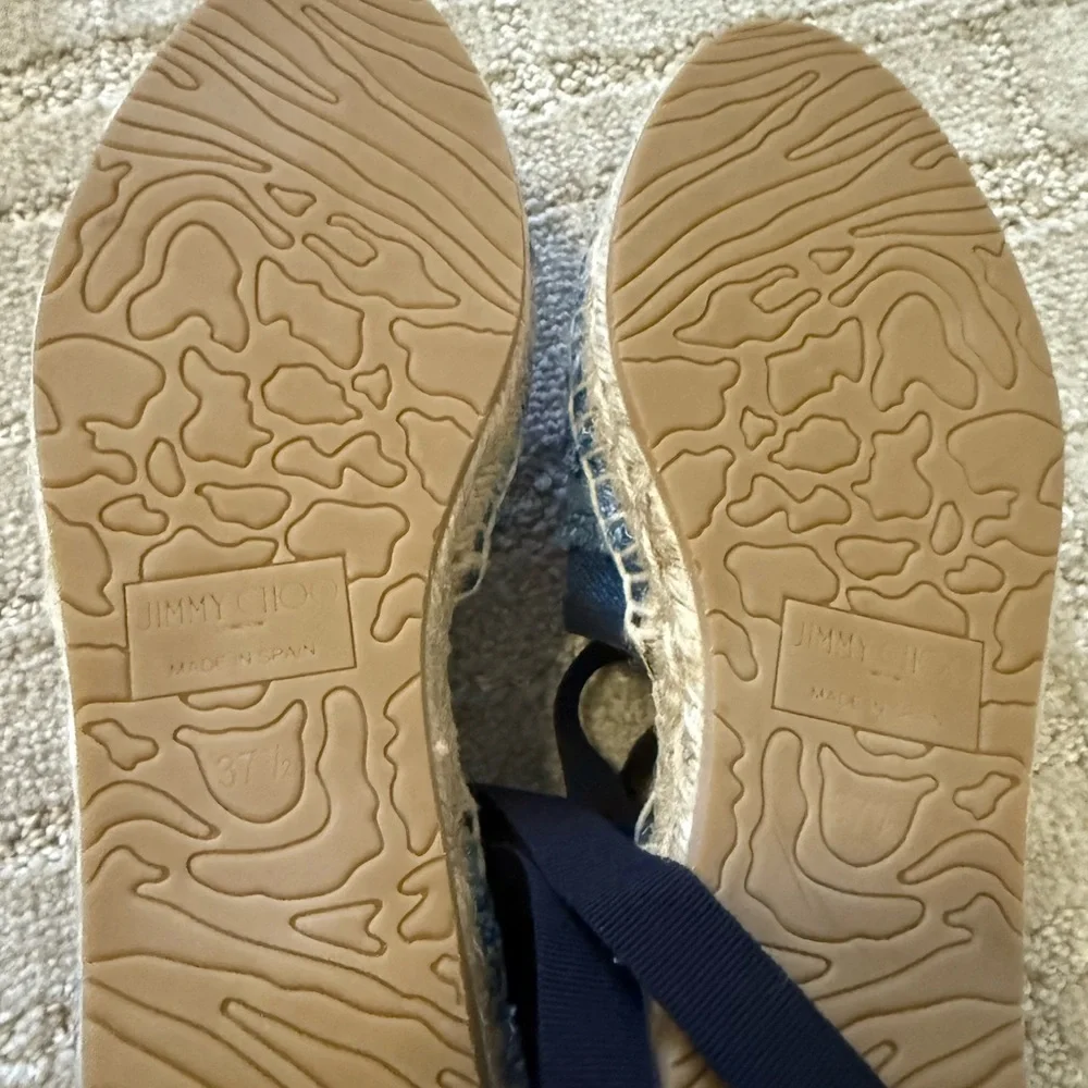 Jimmy Choo Navy Striped Espadrilles